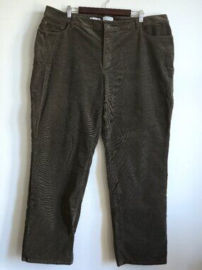 Charter Club Green-Grey Corduroy Jean-Cut Pants | Macyโs Exclusive | 22W